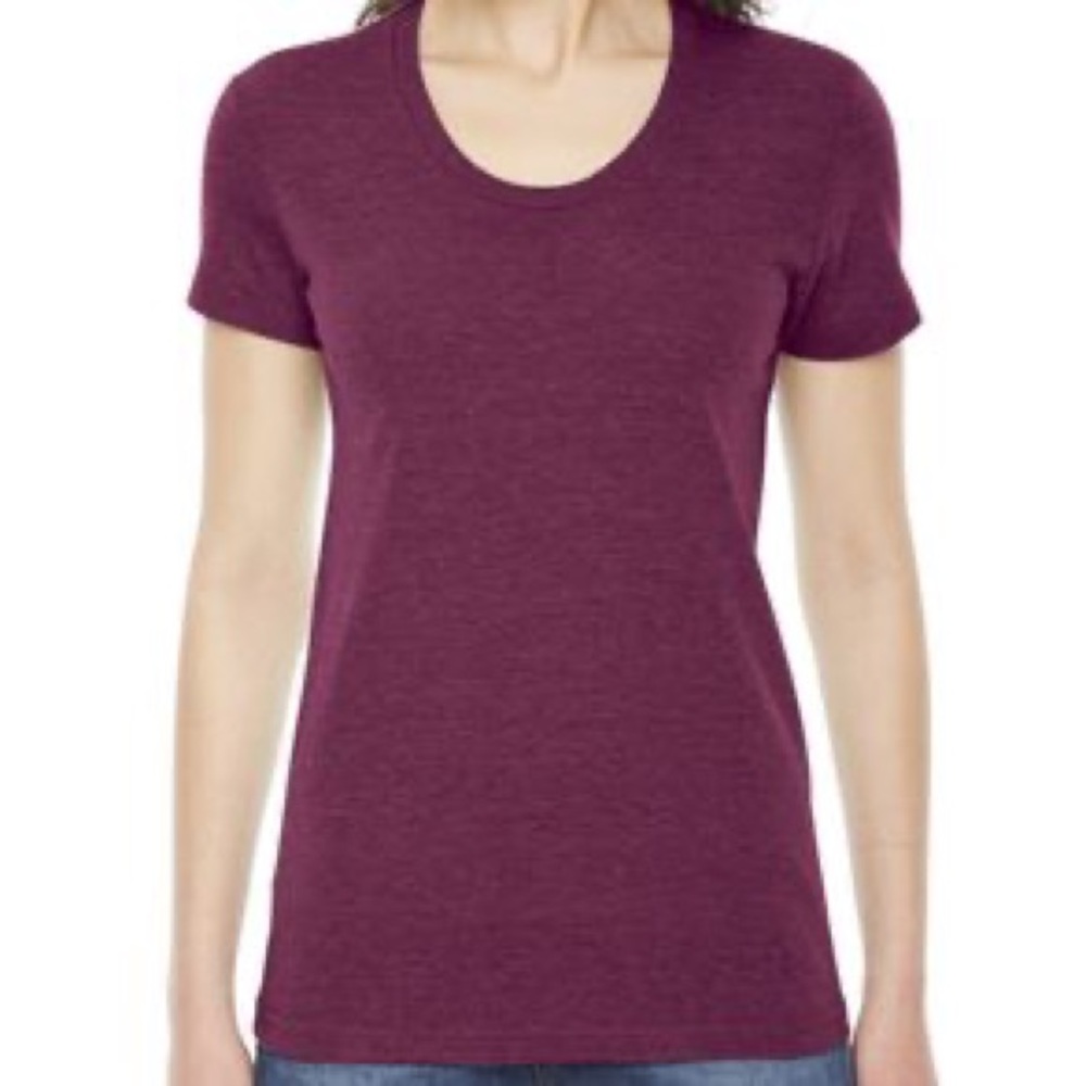 red american apparel triblend track shirt